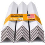 24" x 2" x 2" Reinforced Cardboard Edge Protectors, White, Pack of 24, 0.16" Thick Heavy-Duty (EP-24160-24)