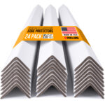 48" x 2" x 2" Reinforced Cardboard Edge Protectors, White, Pack of 24, 0.225" Thick Extra Heavy-Duty (EP-48225-24)