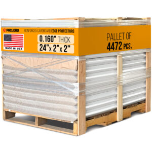 24" x 2" x 2" Reinforced Cardboard Edge Protectors, White, Pallet of 4472, 0.16" Thick Heavy-Duty (EP-24160-P)