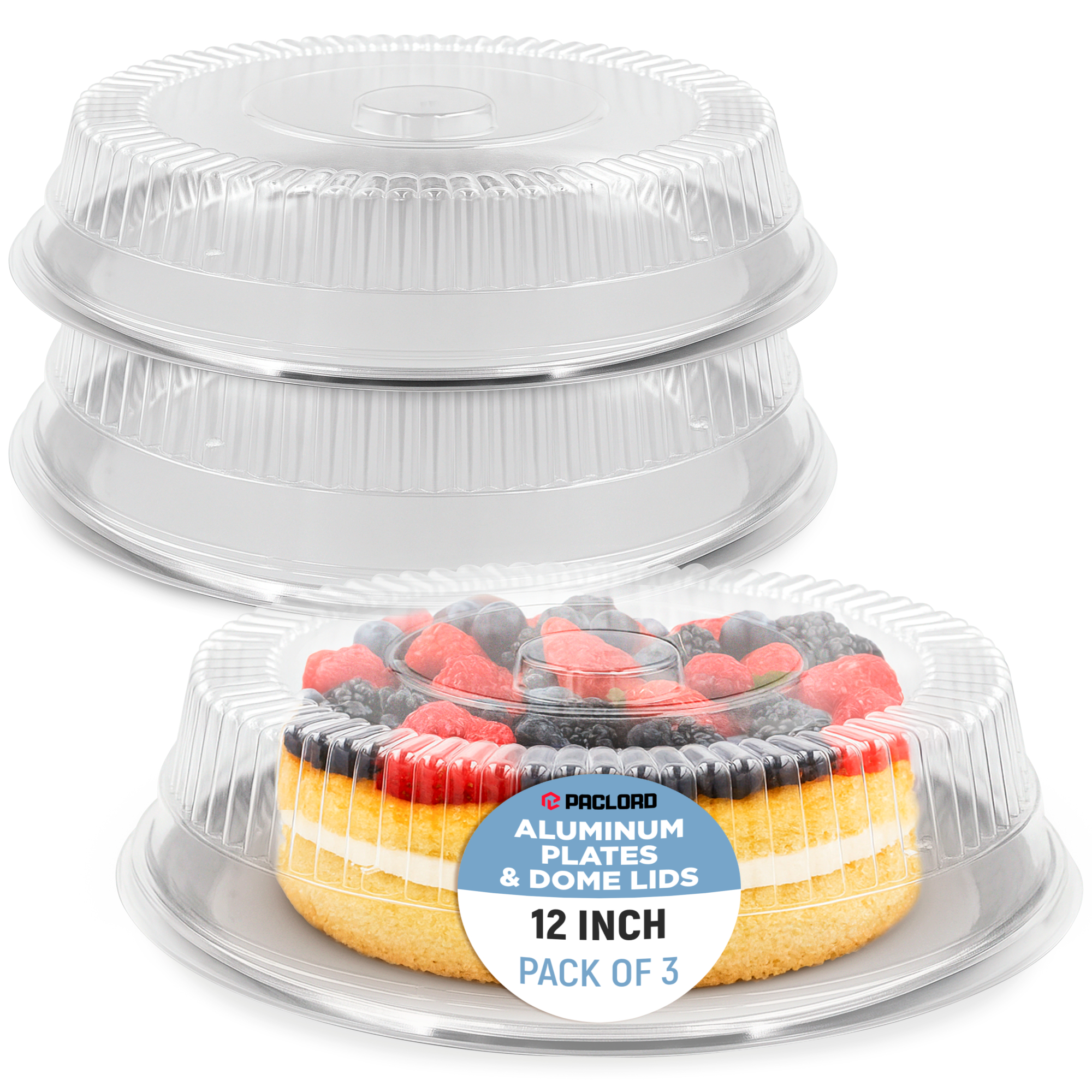 12_ set of plate and dome lid Pack of 3