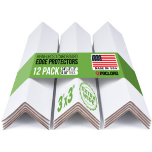 24" x 3" x 3" Reinforced Cardboard Edge Protectors, Pack of 12, 0.16" Standard-Duty Thickness (EP-33-24160-12)