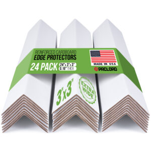 24" x 3" x 3" Reinforced Cardboard Edge Protectors, Pack of 24, 0.16" Standard-Duty Thickness (EP-33-24160-24)