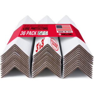 24" x 3" x 3" Reinforced Cardboard Edge Protectors, Pack of 36, 0.225" Heavy-Duty Thickness (EP-33-24200-36)