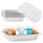 Half Size 9" x 13" Aluminum Foil Pans with Plastic Dome Lids, Set of 25 (AL-5132-S25-DL, B0H1M4J2B3)