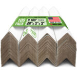48" x 3" x 3" Reinforced Cardboard Edge Protectors, Pack of 100, 0.16" Standard-Duty Thickness (EP-33-48160-100)