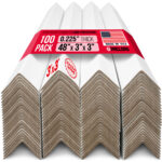 48" x 3" x 3" Reinforced Cardboard Edge Protectors, Pack of 100, 0.225" Heavy-Duty Thickness (EP-33-48200-100)