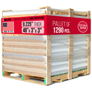 48" x 3" x 3" Reinforced Cardboard Edge Protectors, Pallet of 1290, 0.225" Heavy-Duty Thickness (EP-33-48200-P)