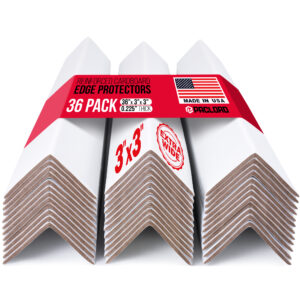 36" x 3" x 3" Reinforced Cardboard Edge Protectors, Pack of 36, 0.225" Heavy-Duty Thickness (EP-33-36200-36)