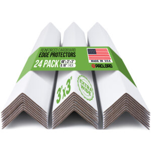 48" x 3" x 3" Reinforced Cardboard Edge Protectors, Pack of 24, 0.16" Standard-Duty Thickness (EP-33-48160-24)