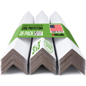 48" x 3" x 3" Reinforced Cardboard Edge Protectors, Pack of 36, 0.16" Standard-Duty Thickness (EP-33-48160-36)