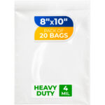 8" x 10" Medium Zip Seal Lock Bag, Pack of 20, 4 Mil (RPB-810-4-20, B0CM68QV17)