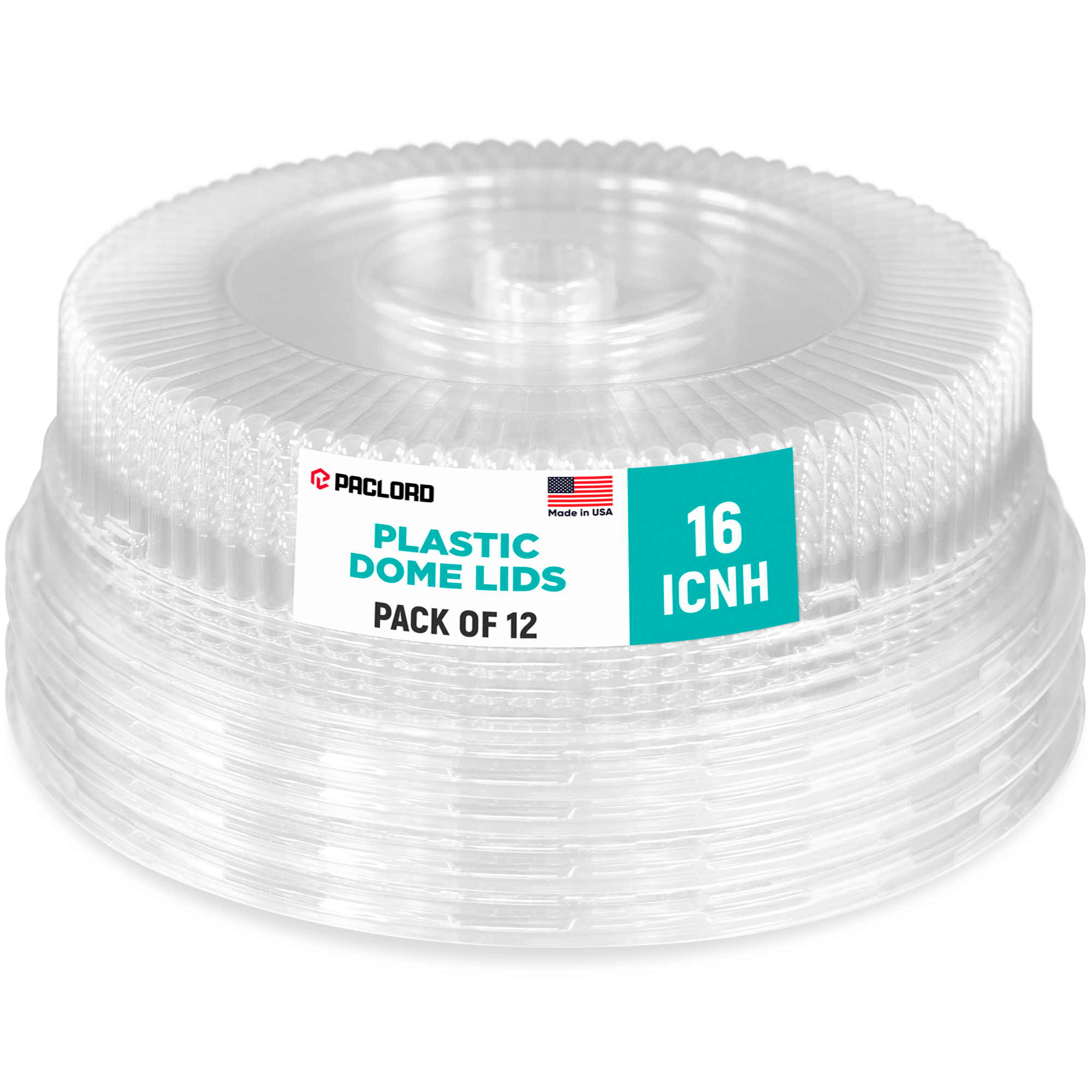 Dome lid for 12_ round plate pack of 12
