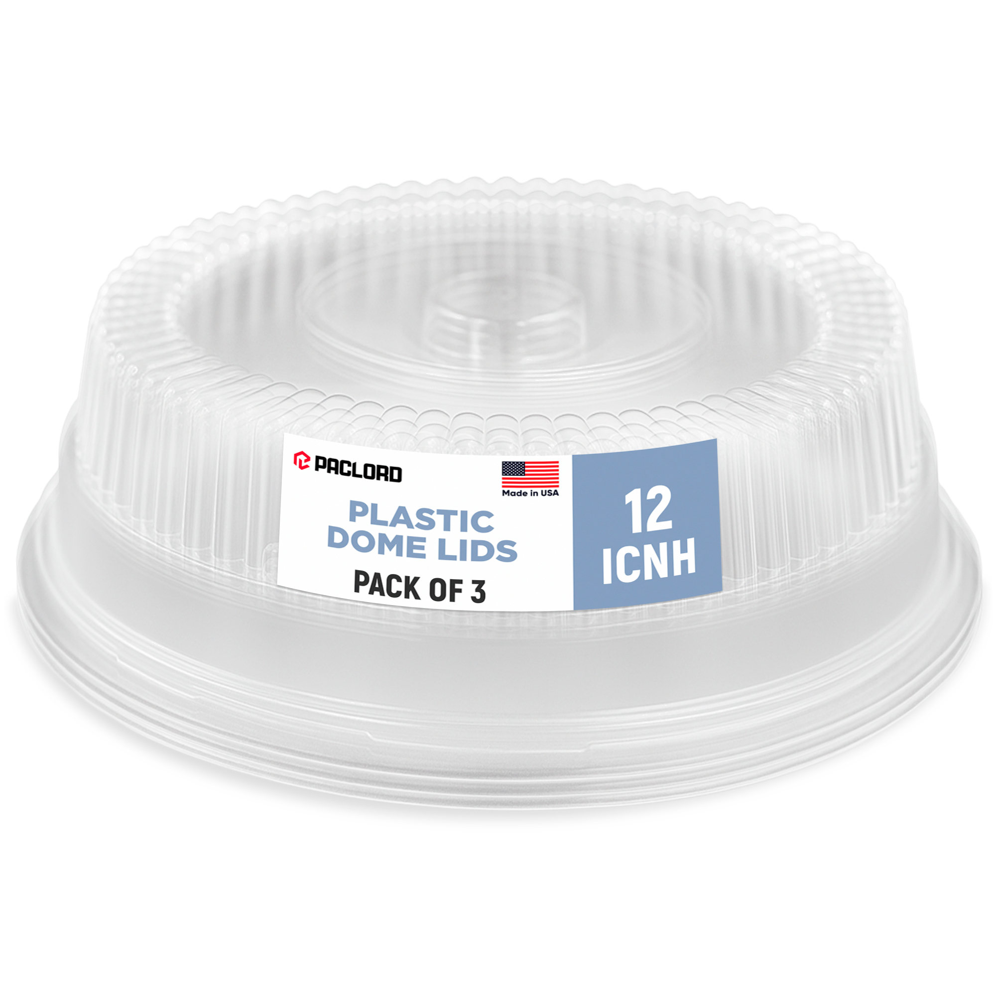 Dome lid for 12_ round plate pack of 3