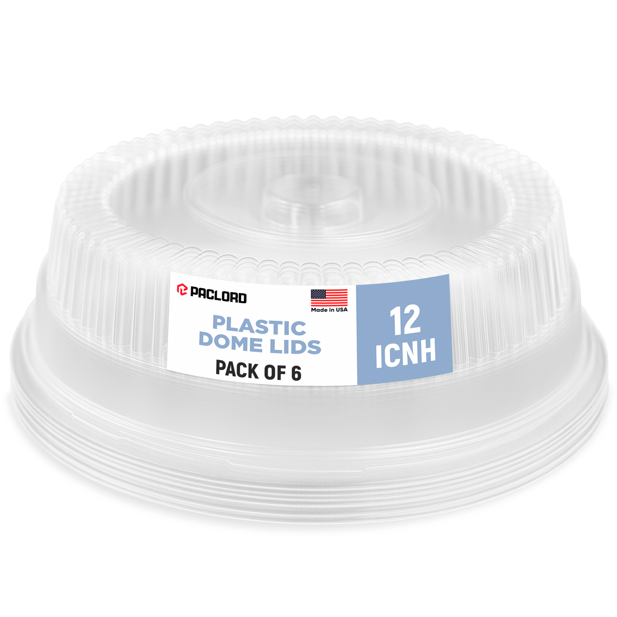 Dome lid for 12_ round plate pack of 6
