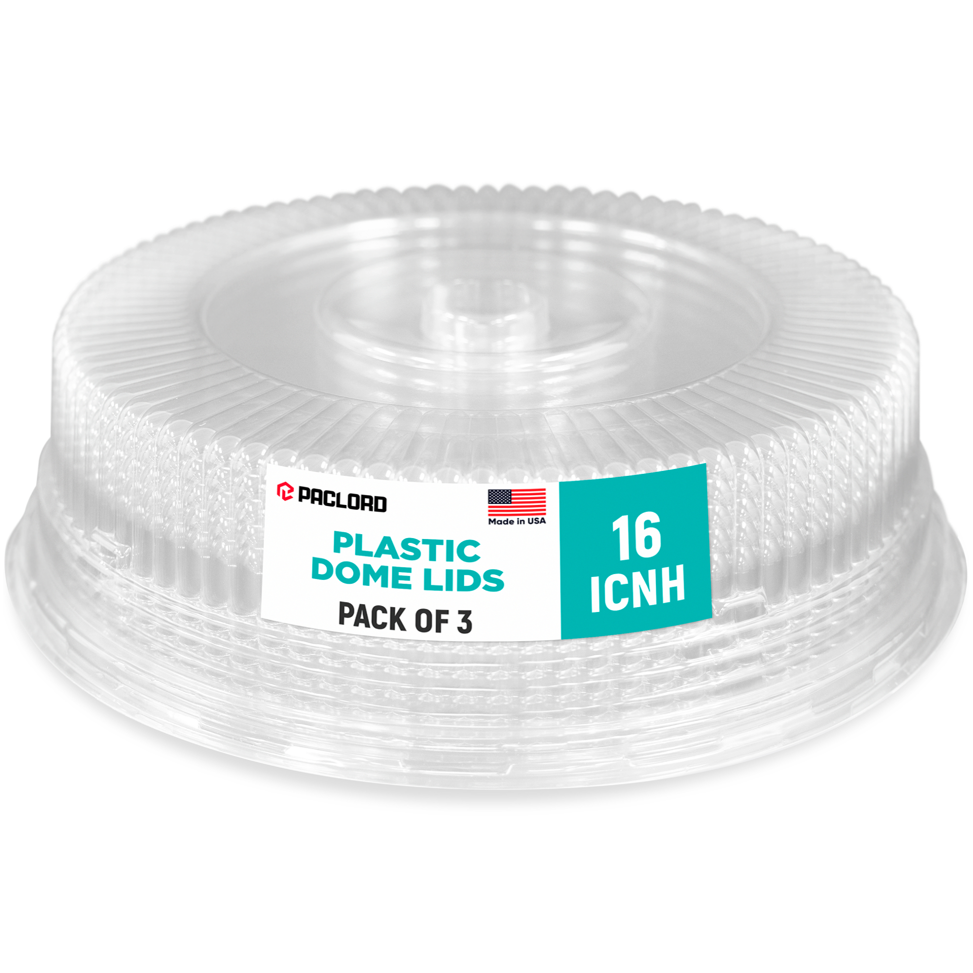 Dome lid for 16_ round plate pack of 3