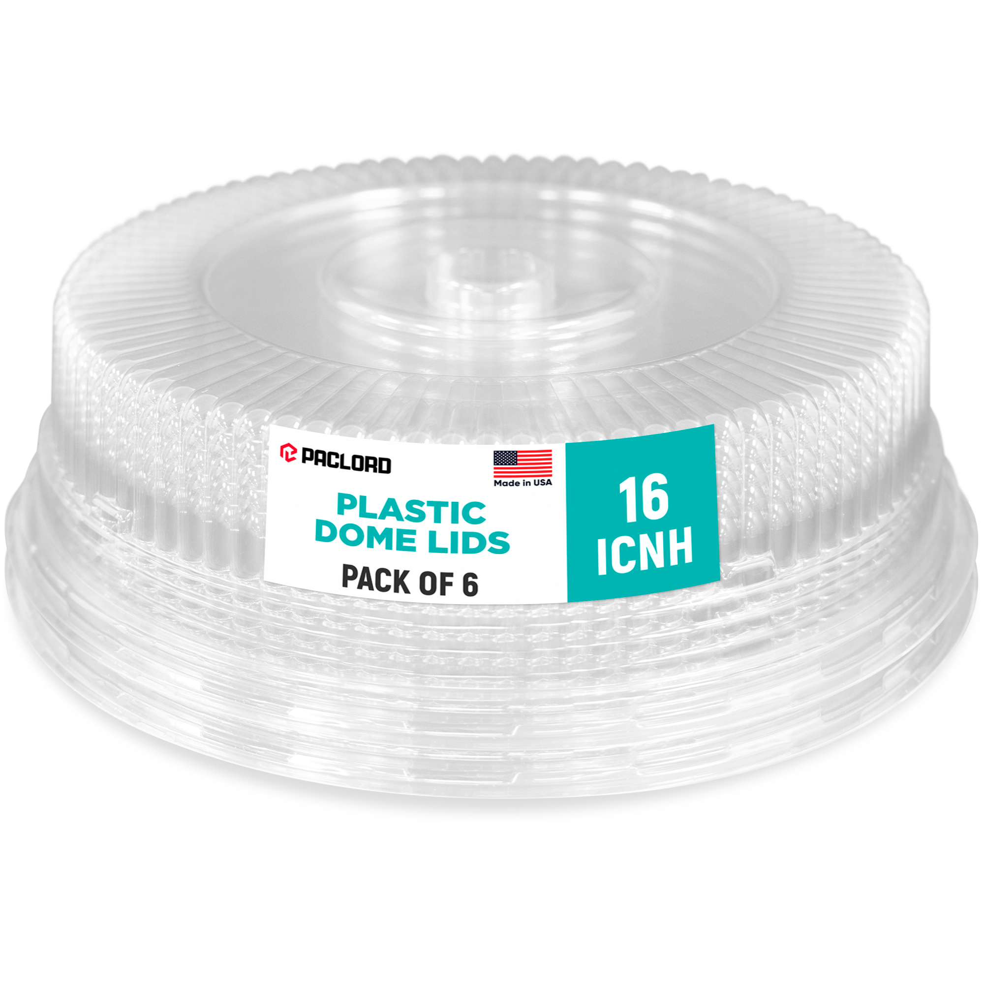 Dome lid for 16_ round plate pack of 6