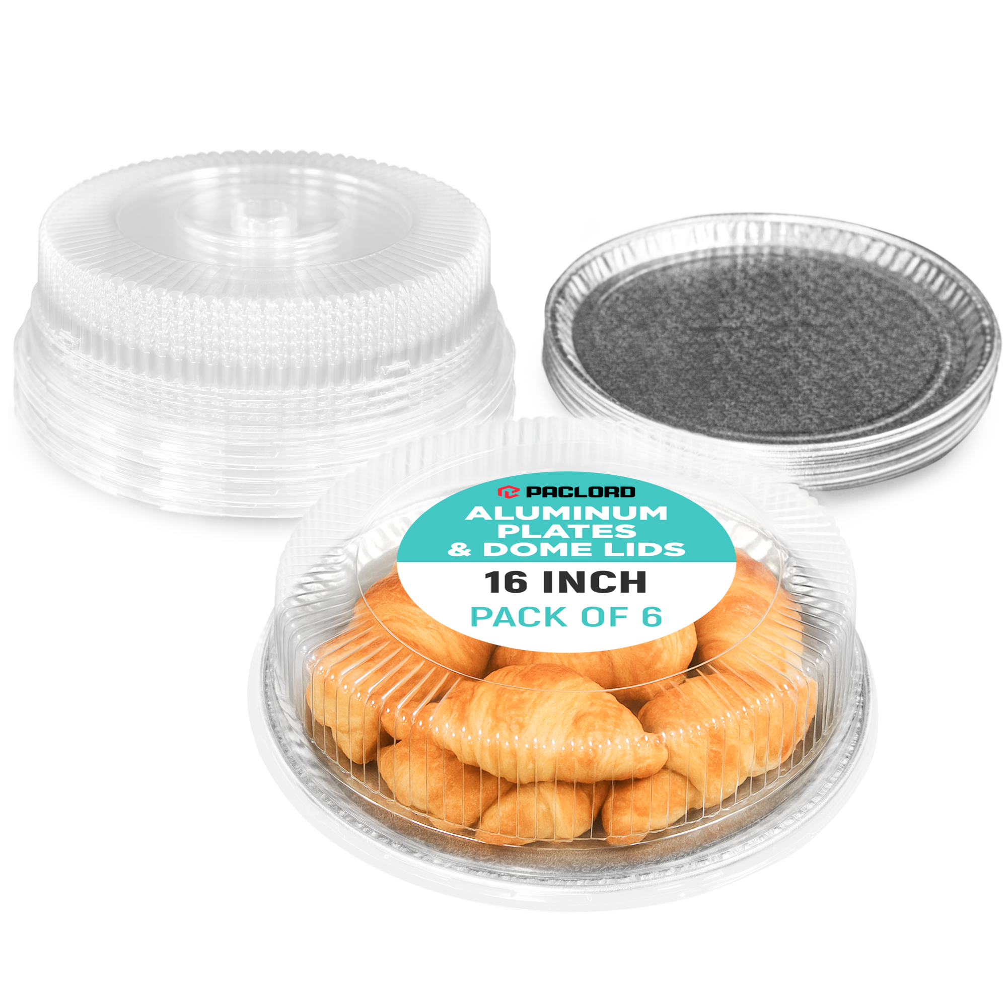 Dome lid for 16_ round plate pack of 6
