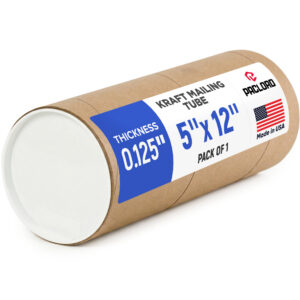 5" x 12" Reinforced Kraft Paper Mailing Tube, Pack of 1 Tube with 2 Caps (MT-512, B0GWTMPWPN)