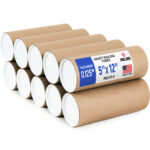 5" x 12" Reinforced Kraft Paper Mailing Tube, Pack of 10 Tubes with 20 Caps (MT-512-10, B0GWTGHQCC)