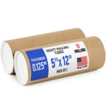 5" x 12" Reinforced Kraft Paper Mailing Tube, Pack of 2 Tubes with 4 Caps (MT-512-2, B0GWTQ26KV)