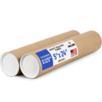 5" x 24" Reinforced Kraft Paper Mailing Tube, Pack of 2 Tubes with 4 Caps (MT-524-2, B0GWTMKYFP)