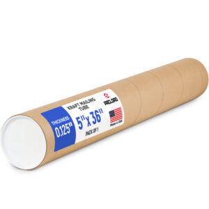 5" x 36" Reinforced Kraft Paper Mailing Tube, Pack of 1 Tube with 2 Caps (MT-536, B0GWTL33DD)