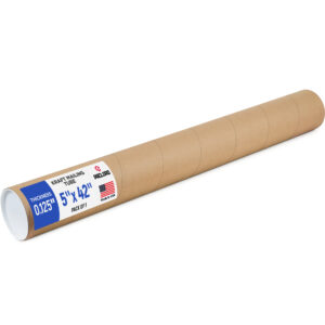 5" x 42" Reinforced Kraft Paper Mailing Tube, Pack of 1 Tube with 2 Caps (MT-542, B0GWTFNQMY)