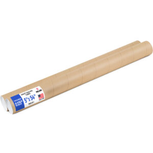 5" x 54" Reinforced Kraft Paper Mailing Tube, Pack of 2 Tubes with 4 Caps (MT-554-2, B0GWTRW8W7)