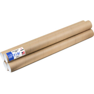 5" x 54" Reinforced Kraft Paper Mailing Tube, Pack of 4 Tubes with 8 Caps (MT-554-4, B0GWTP3FYB)