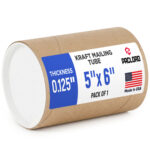 5" x 6" Reinforced Kraft Paper Mailing Tube, Pack of 1 Tube with 2 Caps (MT-56, B0GWTKML8D)