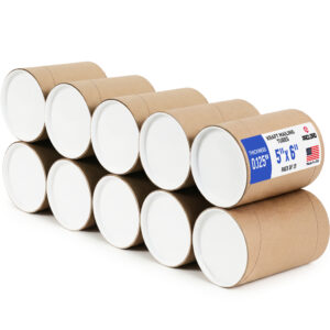 5" x 6" Reinforced Kraft Paper Mailing Tube, Pack of 10 Tubes with 20 Caps (MT-56-10, B0GWTF3SGT)