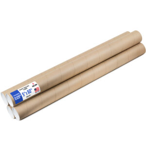 5" x 60" Reinforced Kraft Paper Mailing Tube, Pack of 4 Tubes with 8 Caps (MT-560-4, B0GWTG1DDY)