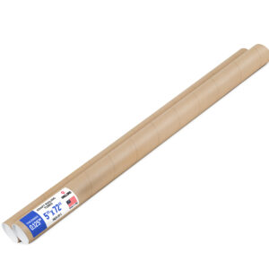 5" x 72" Reinforced Kraft Paper Mailing Tube, Pack of 2 Tubes with 4 Caps (MT-572-2, B0GWTSTL9V)