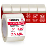3" x 110 yards Clear Packing Tape, 2.5 Mil Thick, Pack of 6 Rolls (ST-325-6, B0CWSHDZDF)