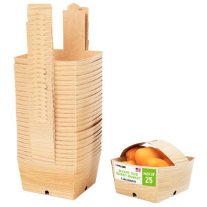 USA-Made Quart-Size Berry Baskets with Handles, Pack of 25 (BB-Q-25, B0FM1GK9BS)
