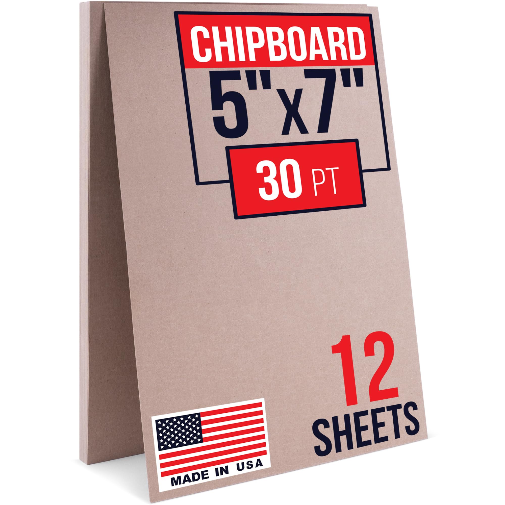 71yb6s4DnwL.jpg 5" x 7" Brown Kraft Chipboard Sheets, 30 Pt Thick, Pack of 12