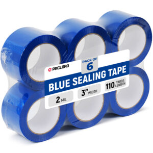 3" x 110 Yards Blue Packing Tape, 6 Rolls - 2.0 Mil Carton Sealing Tape (ST-320-BL-6, B0GX2XTP7H)
