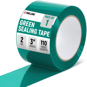 3" x 110 Yards Green Packing Tape, 1 Roll - 2.0 Mil Carton Sealing Tape (ST-320-GR, B0GX2R289S)