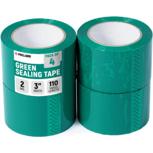 3" x 110 Yards Green Packing Tape, 4 Rolls - 2.0 Mil Carton Sealing Tape (ST-320-GR-4, B0GX2VL248)