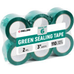 3" x 110 Yards Green Packing Tape, 6 Rolls - 2.0 Mil Carton Sealing Tape (ST-320-GR-6, B0GX2NBP23)