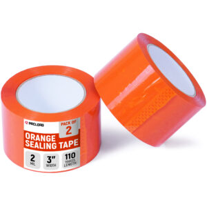 3" x 110 Yards Orange Packing Tape, 2 Rolls - 2.0 Mil Carton Sealing Tape (ST-320-OR-2, B0GX2W65LS)