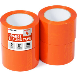 3" x 110 Yards Orange Packing Tape, 4 Rolls - 2.0 Mil Carton Sealing Tape (ST-320-OR-4, B0GX2T61XL)