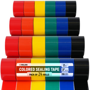 3" x 110 Yards Multi-Color Packing Tape, 24 Rolls Pack: 4 x 6 Colors (ST-320-S24, B0GZ73CVR4)