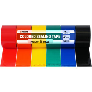 3" x 110 Yards Multi-Color Packing Tape, 6 Colors Pack (ST-320-S6, B0GX2VNK93)