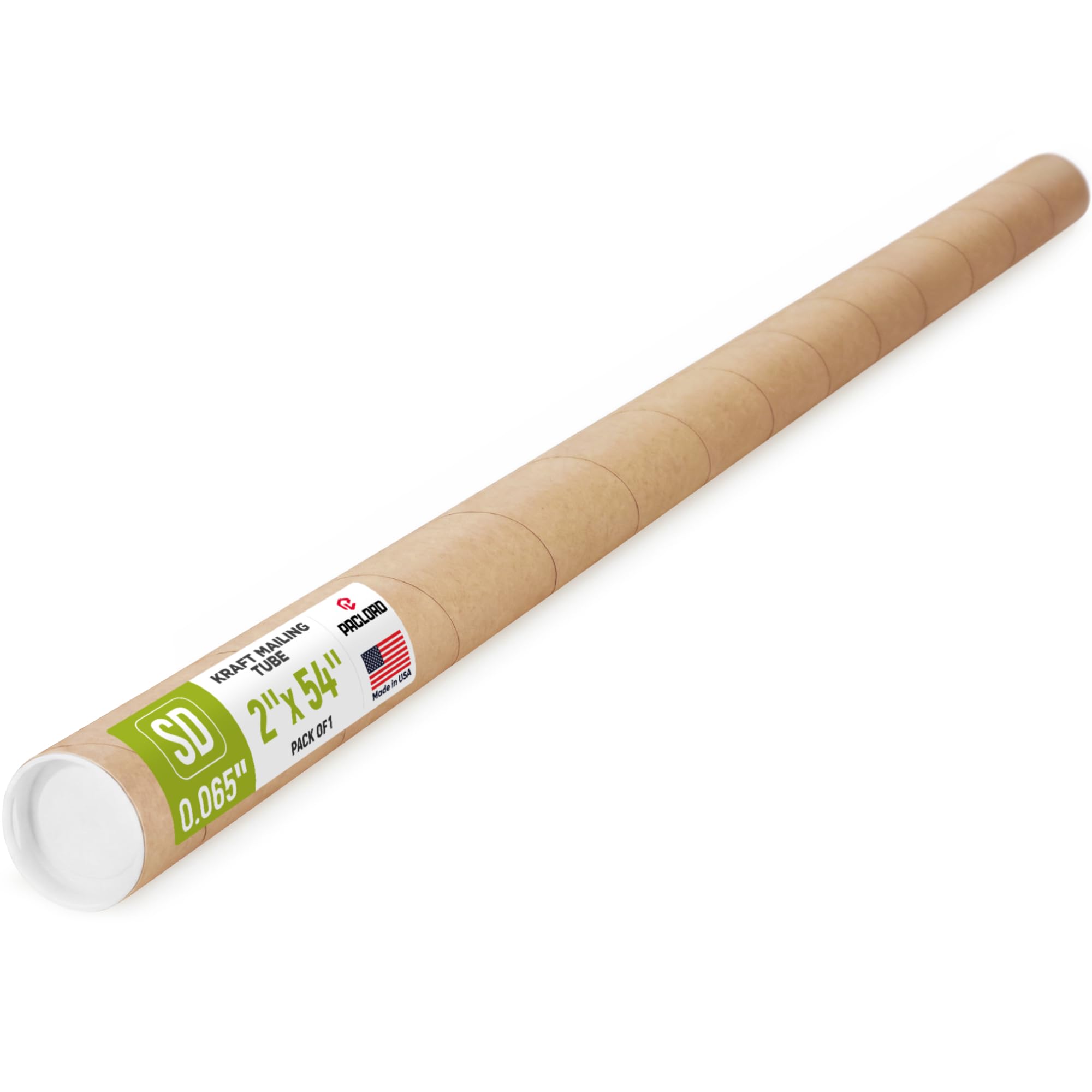 517vGd2DwL.jpg Paclord 2" x 54" Kraft Paper Mailing Tube, 1 Tube with 2 Caps