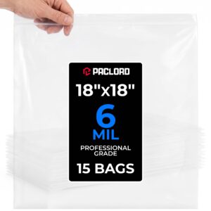 18" x 18" Large Zip Seal Lock Bags, 6 Mil Pack of 15 (RPB-1818-6-15, B0FQHTY4CC)