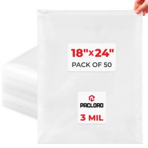 18" x 24" Slider Zip Poly Bags, Pack of 50 (SPB-1824-50, B0G6Q2T317)