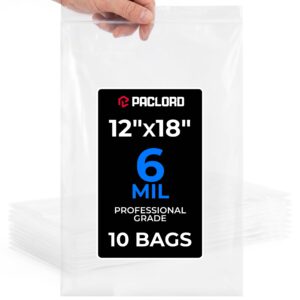 12" x 18" Large Zip Seal Lock Bags, 6 Mil Pack of 10 (RPB-1218-6-10, B0FQJ243BM)