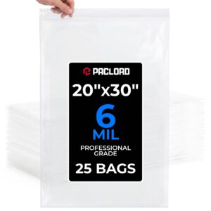 20" x 30" Extra Large Zip Seal Lock Bags, 6 Mil Pack of 25 (RPB-2030-6-25, B0FX34SLW6)