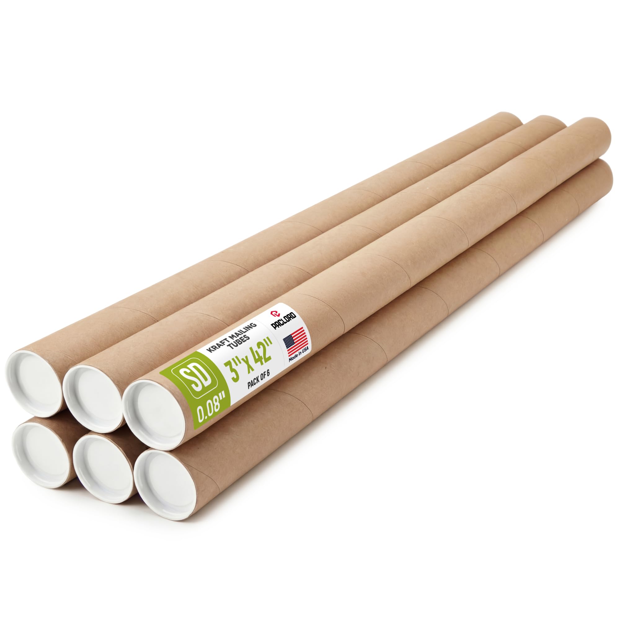 614mh83NSJL.jpg Paclord 3" x 42" Kraft Paper Mailing Tube, 1 Tube with 2 Caps